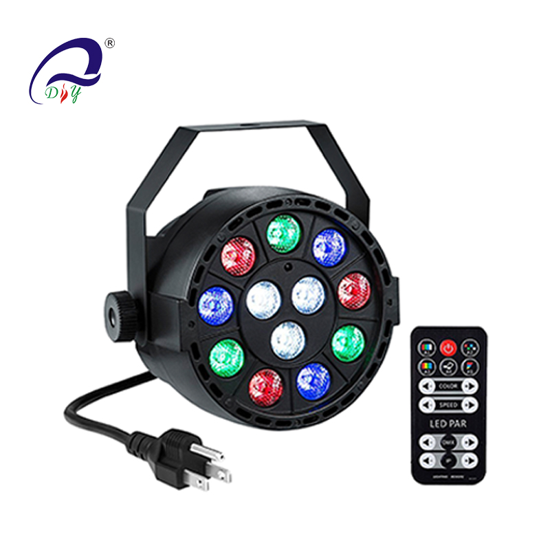 PL9A 12pcs RGB 3IN1 LED Par light With nhựa Case fro Party